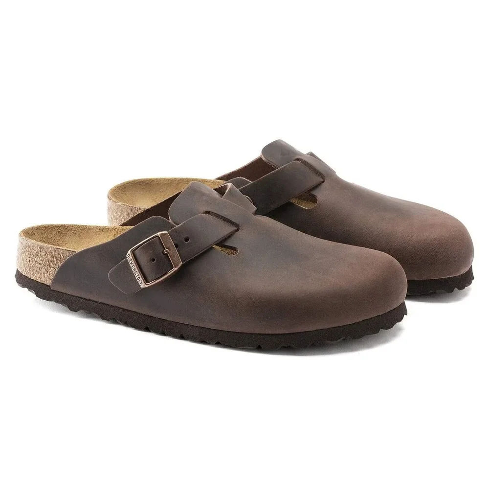 Birkenstock Boston Mens Sz EU 42 US 9 Habana Oiled Leather Brown Sandal Narrow